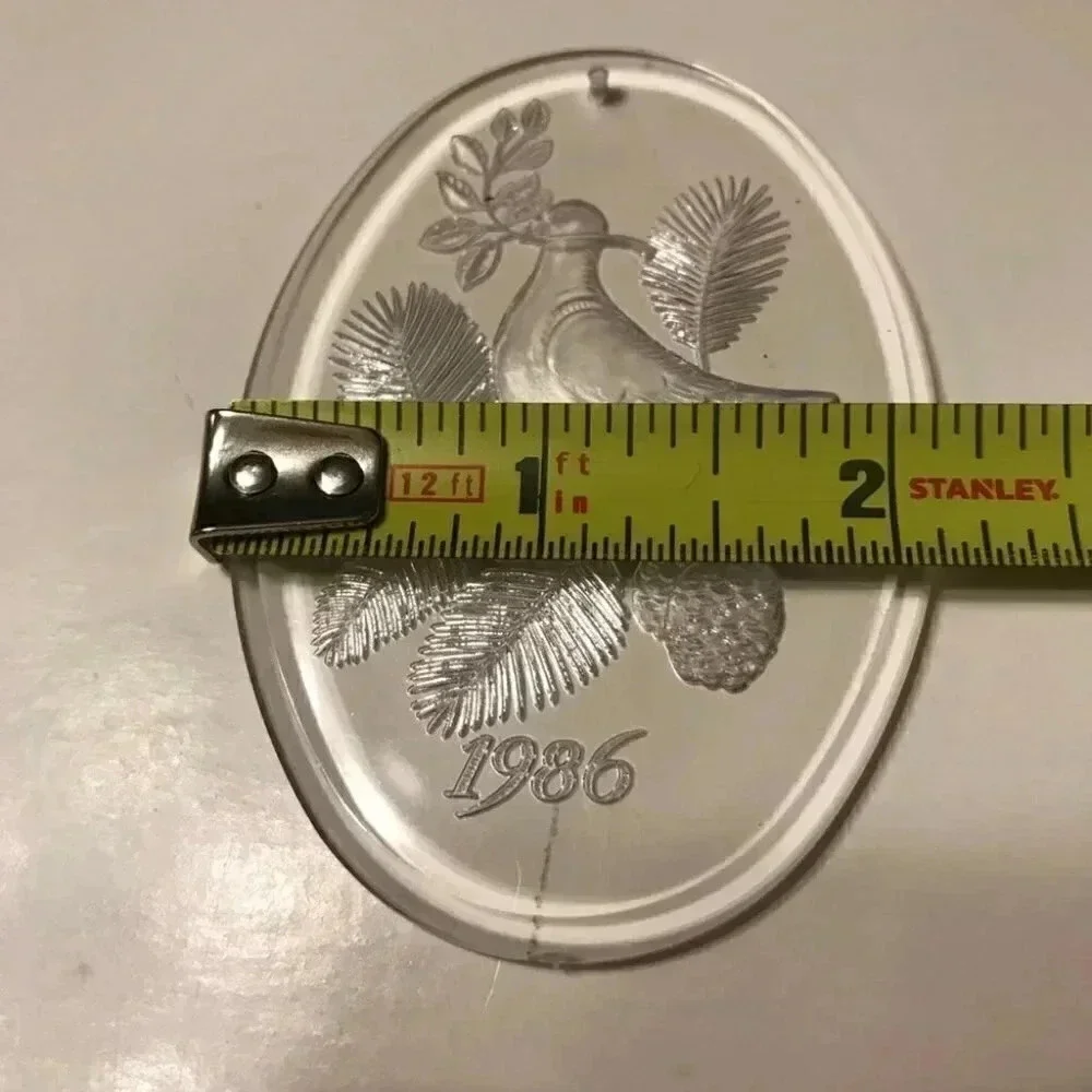 Christmas Ornament Lot Clear Acrylic 1985 1986